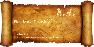 Mentes Amadé névjegykártya